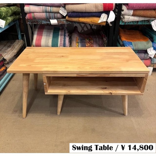 Malaysia Rubber Wood Swing Table W80×H38×D40cm [Warehouse Direct Shipping Item] [Cash on Delivery Not Available] [Cannot be Combined with Other Items] Work Table, Storage, Natural Wood