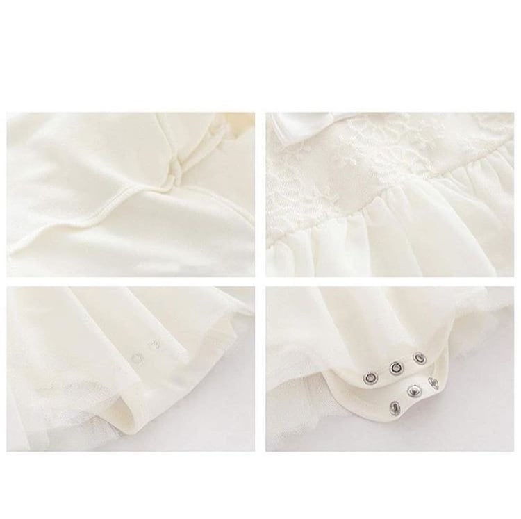 長袖ベビードレスロンパース♡