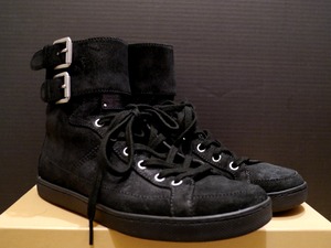 レアモデル◆BALMAIN バルマン レディース スエード素材 ハイカット スニーカー黒◆