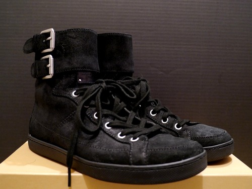 レアモデル◆BALMAIN バルマン レディース スエード素材 ハイカット スニーカー黒◆