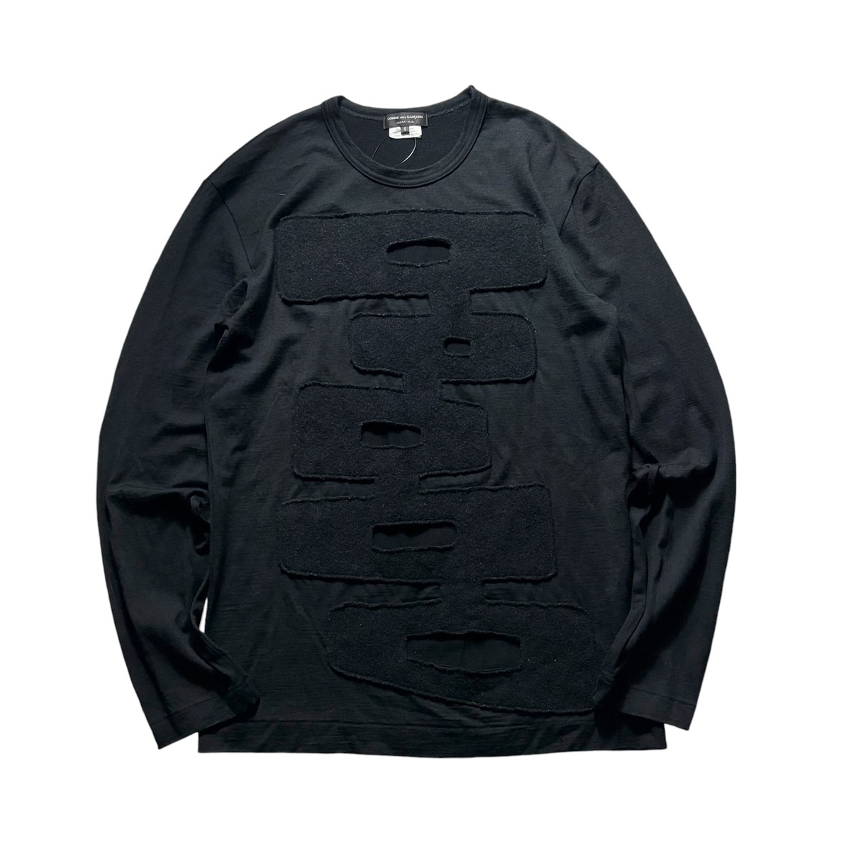 2014AW COMME des GARCONS HOMME PLUS hole design black knit sweater 
