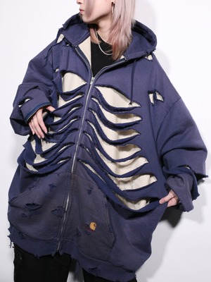 REMAKE / ”carhartt” 肋骨 skull motif punk design zipup foodie