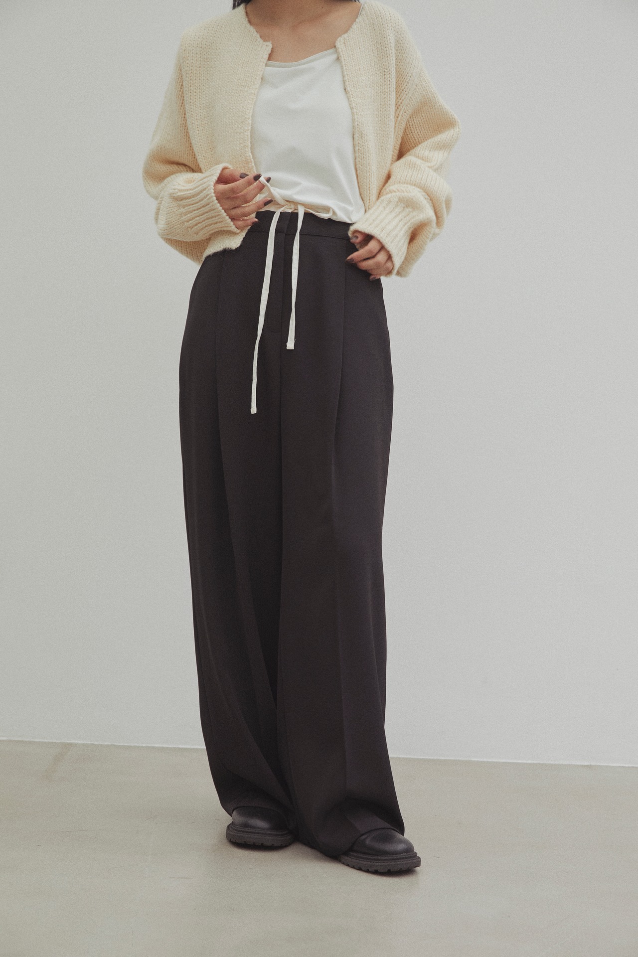 DU125901 layered straight pants