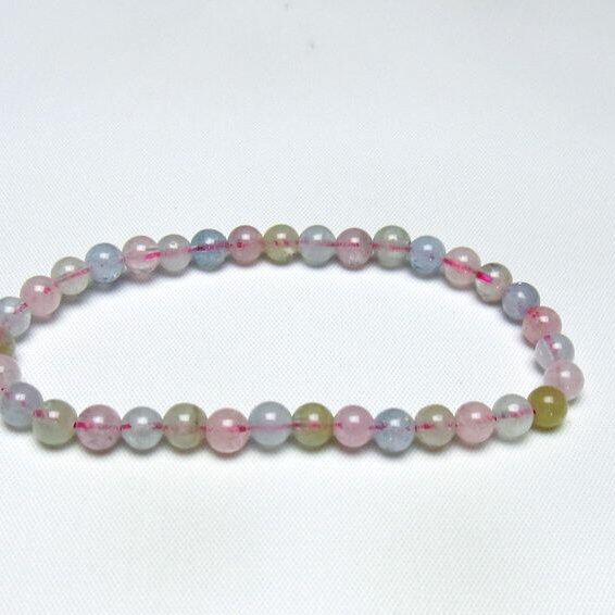 ミックスカラーベリル ブレスレット 5mm 一点物 メール便可 [M便 1/10] 111-48811