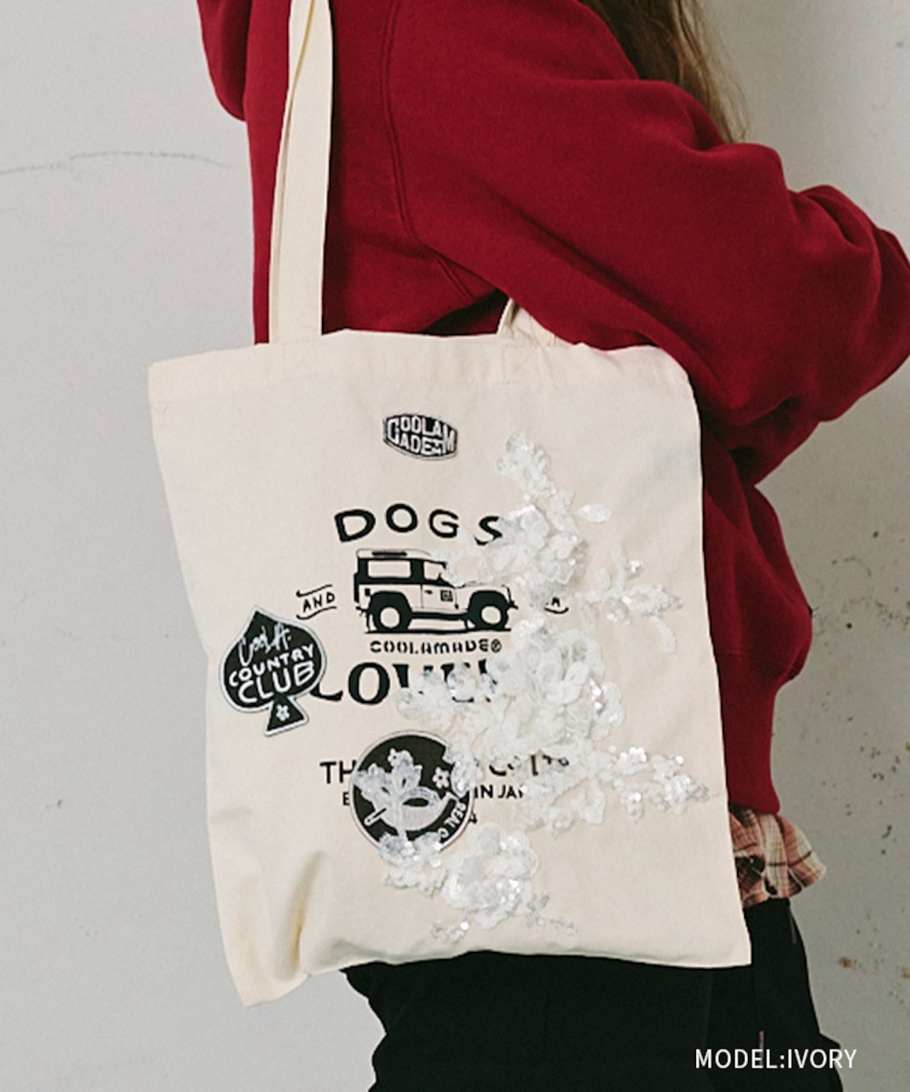 【直営限定ITEM】TYPE-A COOLA レース×パッチトートバッグ (IVORY) CQ-49512H