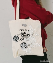 【直営限定ITEM】TYPE-A COOLA レース×パッチトートバッグ (IVORY) CQ-49512H
