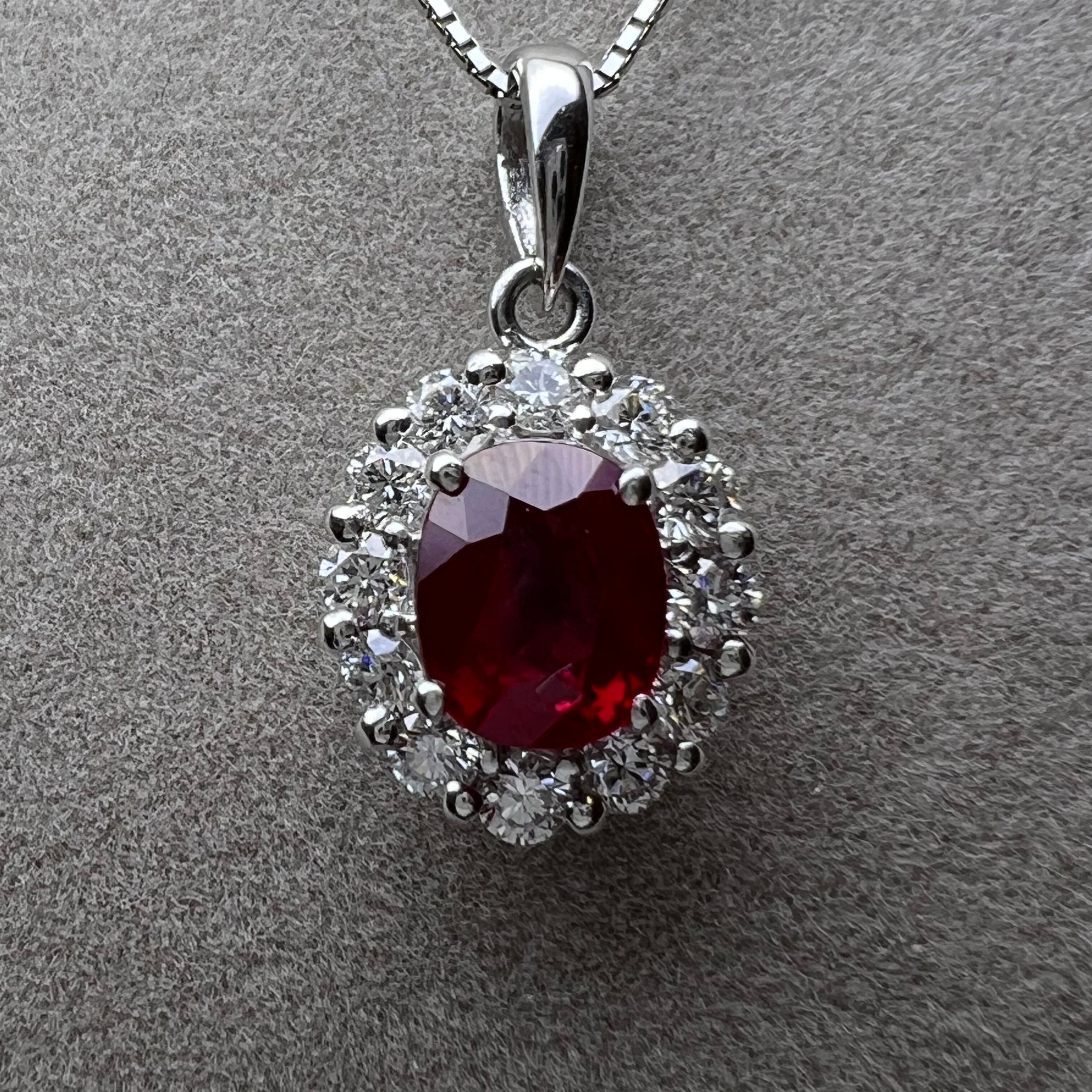 【GRS鑑別】PT900ビルマ産ピジョンブラッドルビー 1.51ct D 0.67ct ネックレス used jewelry GRS鑑別書付き |  鈴木屋 powered by BASE