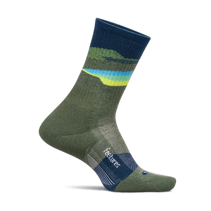 Feetures(フィーチャーズ)TRAIL MAX CUSHION MINI CREW -Tectonic Green メンズレディースソックス