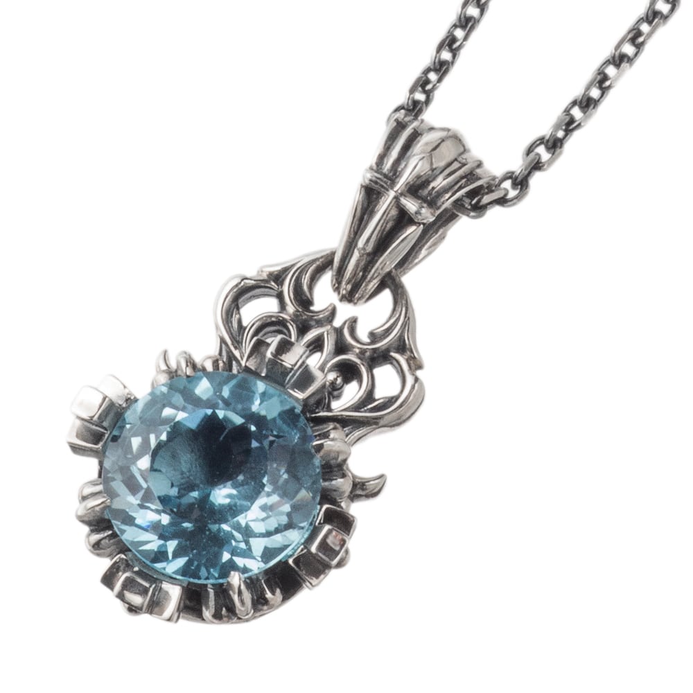 ブルトパクラウンペンダント AKP0142 Blue topaz crown pendant シルバーアクセサリー Silver jewelry