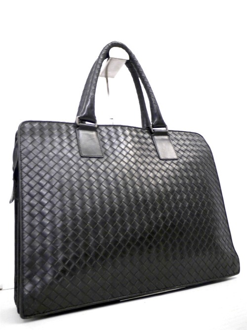 38万◆BOTTEGA VENETA ボッテガヴェネタ イントレチャート A4対応 ビジネス可 レザー バッグ ブリーフケース 黒◆ 定番のビジネスモデル♪