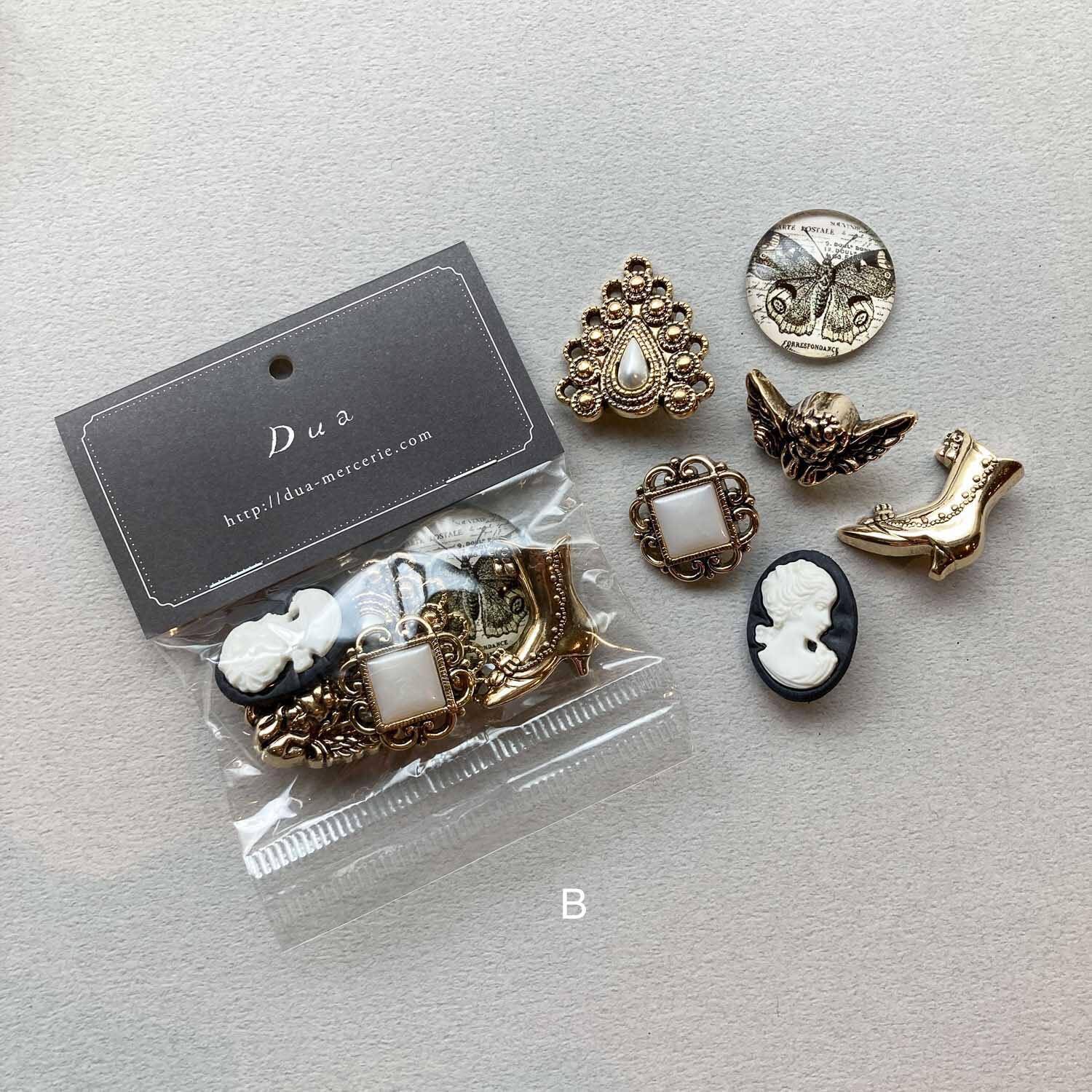 再入荷〉JJボタン カメオとゴールドブーツボタンパック（6p） | Dua