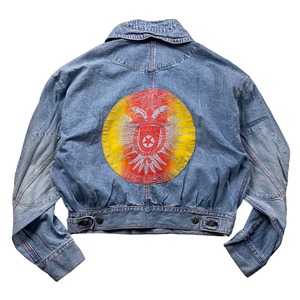 old back paint denim riders jacket
