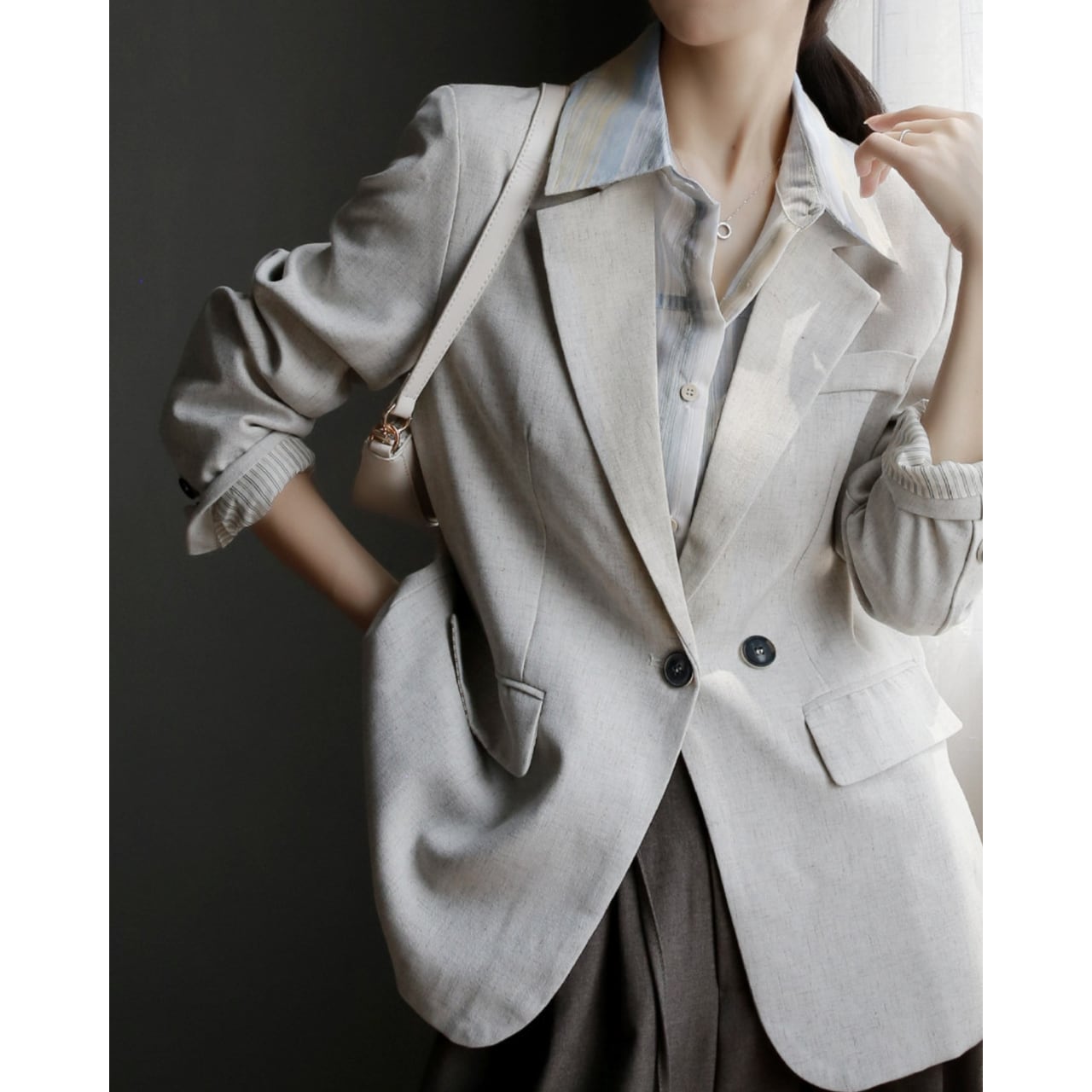 ノッチドラペル テーラード ジャケット 10077