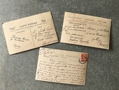 1900s フランス 永遠の少女と少年 ポストカード 3p　アンティーク