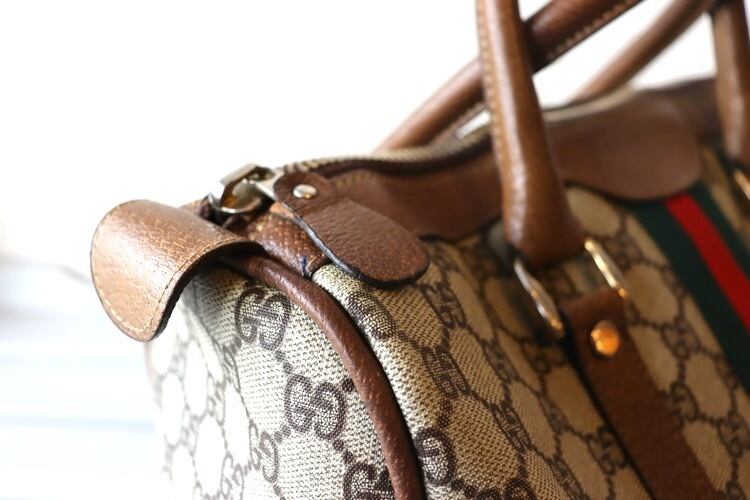 GUCCI オールドグッチ ミニボストンバッグ シェリーライン PVCレザー
