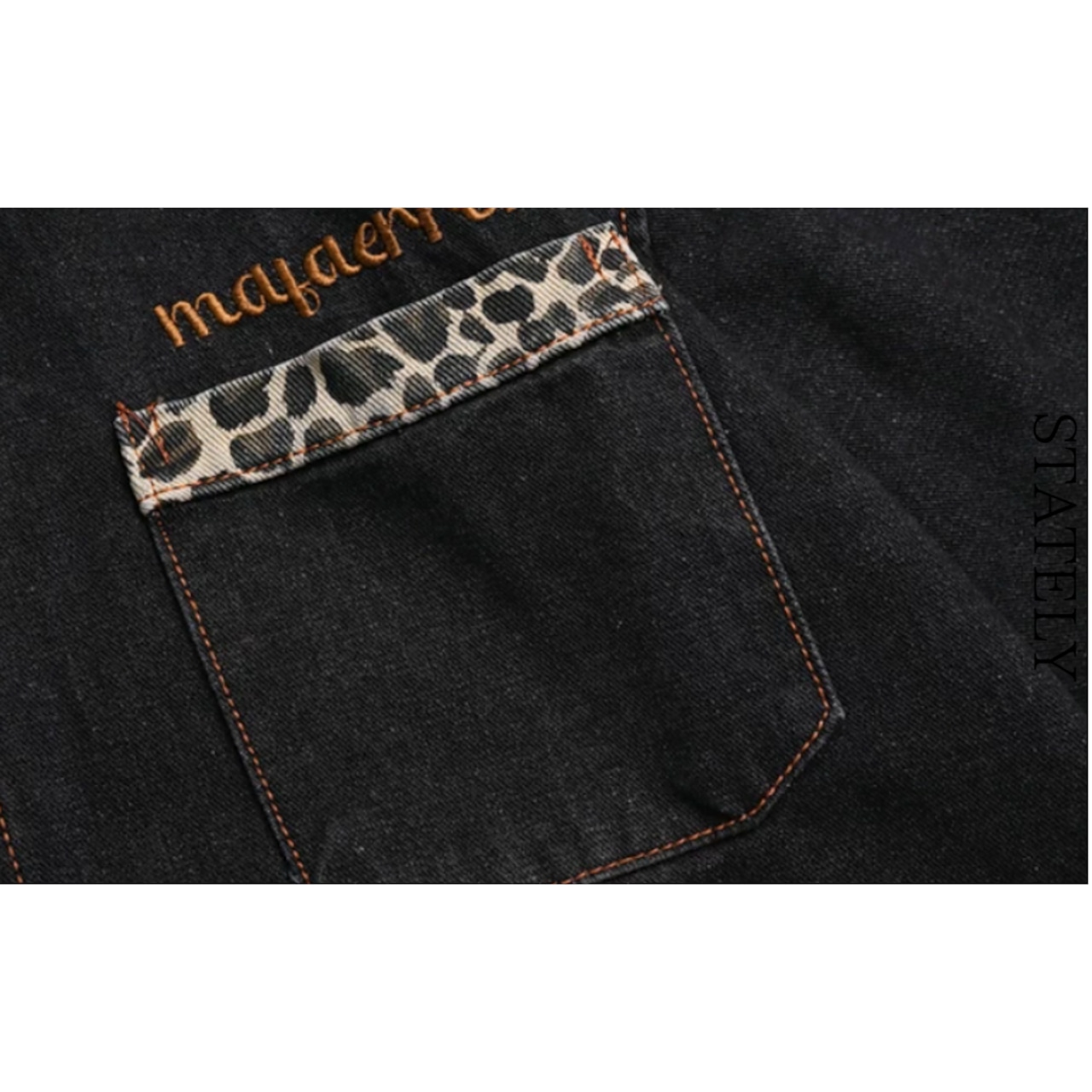 Leopard Collar デニムシャツ_T59・画像6