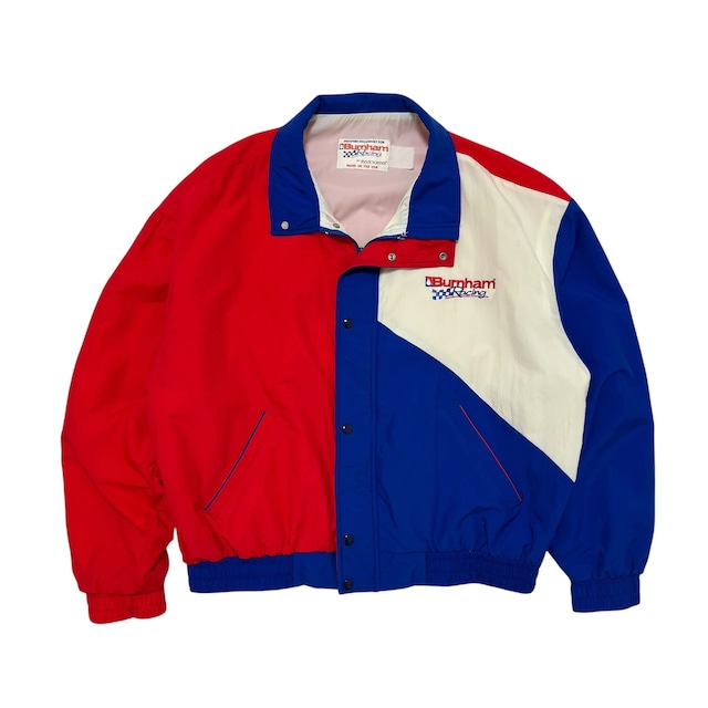 古着 スウィングスター swingster ナイロン レーシングジャケット Burnham Racing クリーニング済みメ ンズXL相当