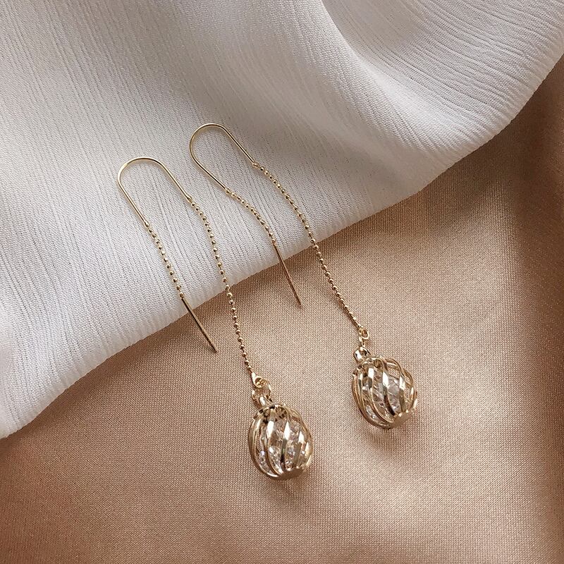 ラインロングイヤリング ミニマリスト 指輪 ヨーロピアン ブラック・アイド・ピーズ59728283794