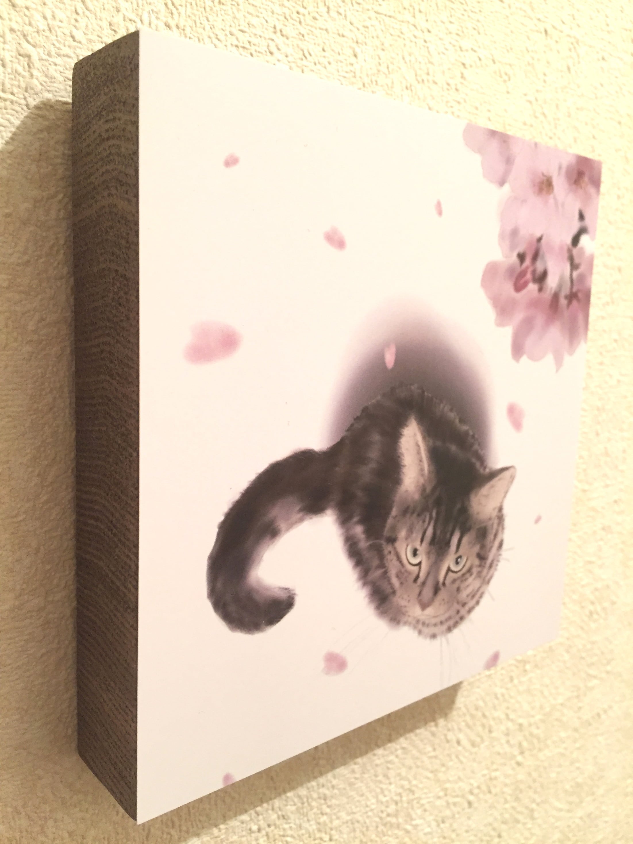 定番の冬ギフト 直筆アート 1点物 お洒落 壁掛け インテリア 現代アート ネコ 猫 絵画/タペストリ 
