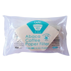 アバカ 扇形 コーヒーフィルター102〈3~5人用〉(100枚入) ホワイト AB102-100W