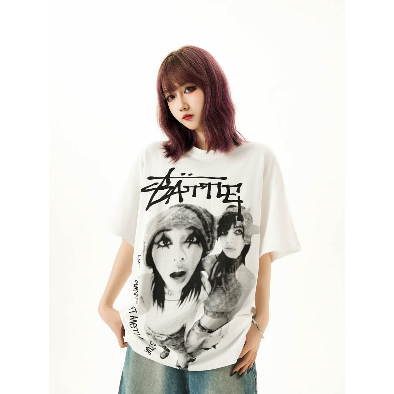 ストリート Battleプリント Tシャツ T920