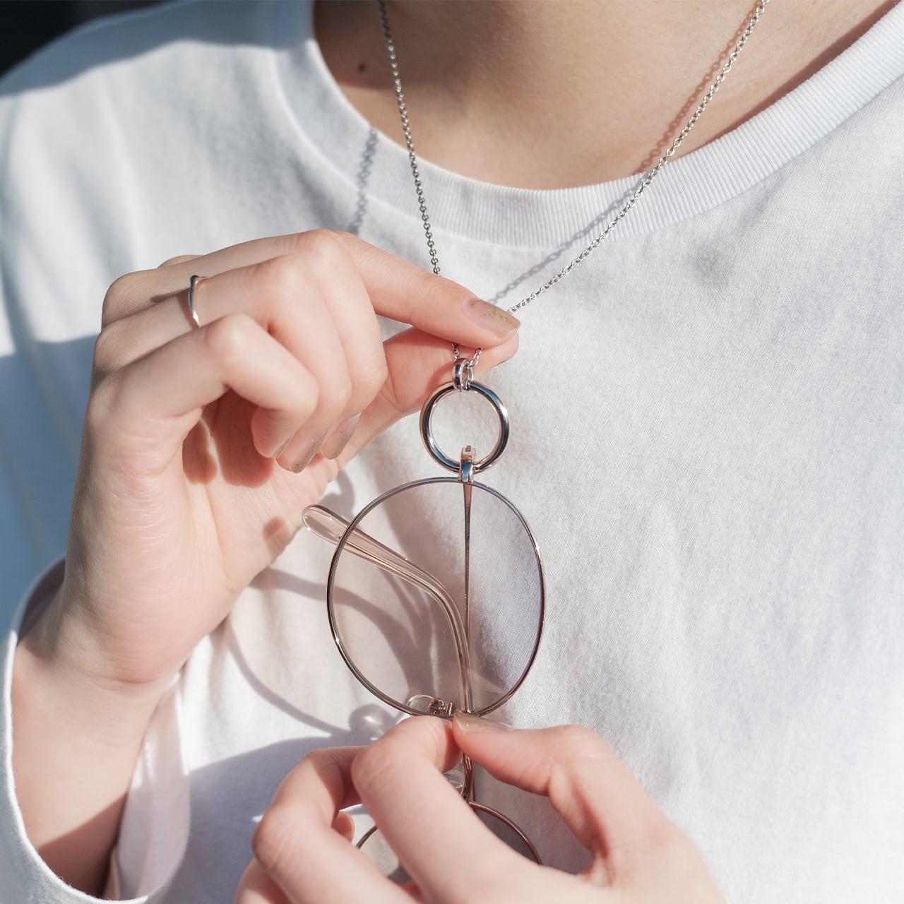 グラスホルダーネックレス｜サングラスホルダー｜サージカルステンレス