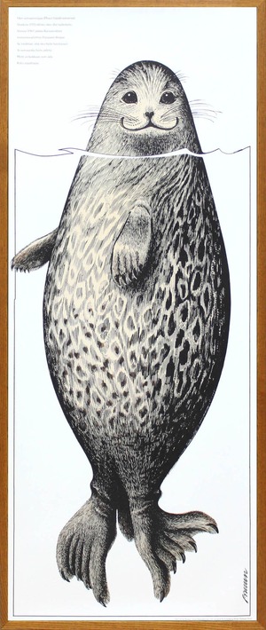 エリック・ブルーン/自然保護協会ポスター「サイマーワモンアザラシ」アート フィンランド 絵画 北欧