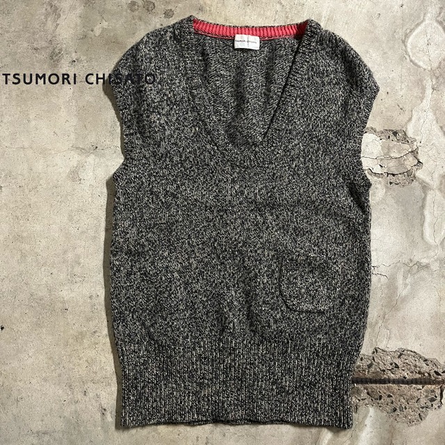 〖TSUMORI CHISATO〗wool design knit vest/ツモリチサト ウール デザイン ニット ベスト/msize/#0326/osaka