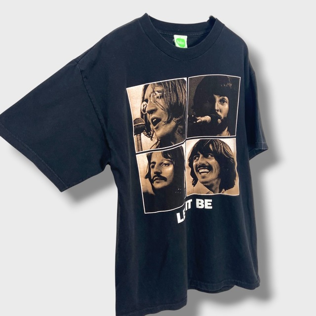 00s BEATLES レットイットビー　バンドTシャツ　黒　L フォトプリ