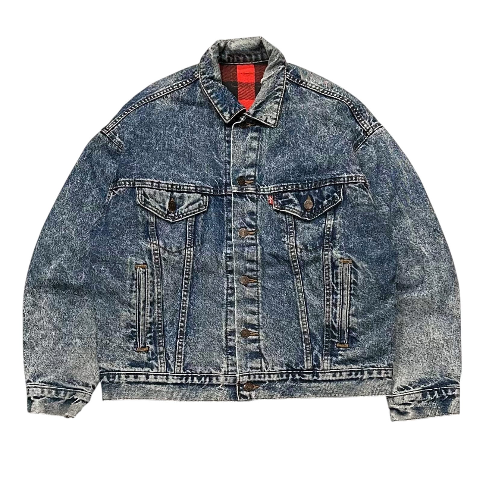 90's USA製 Levi's 70417-0819 Chemical Wash Flannel Lined Denim