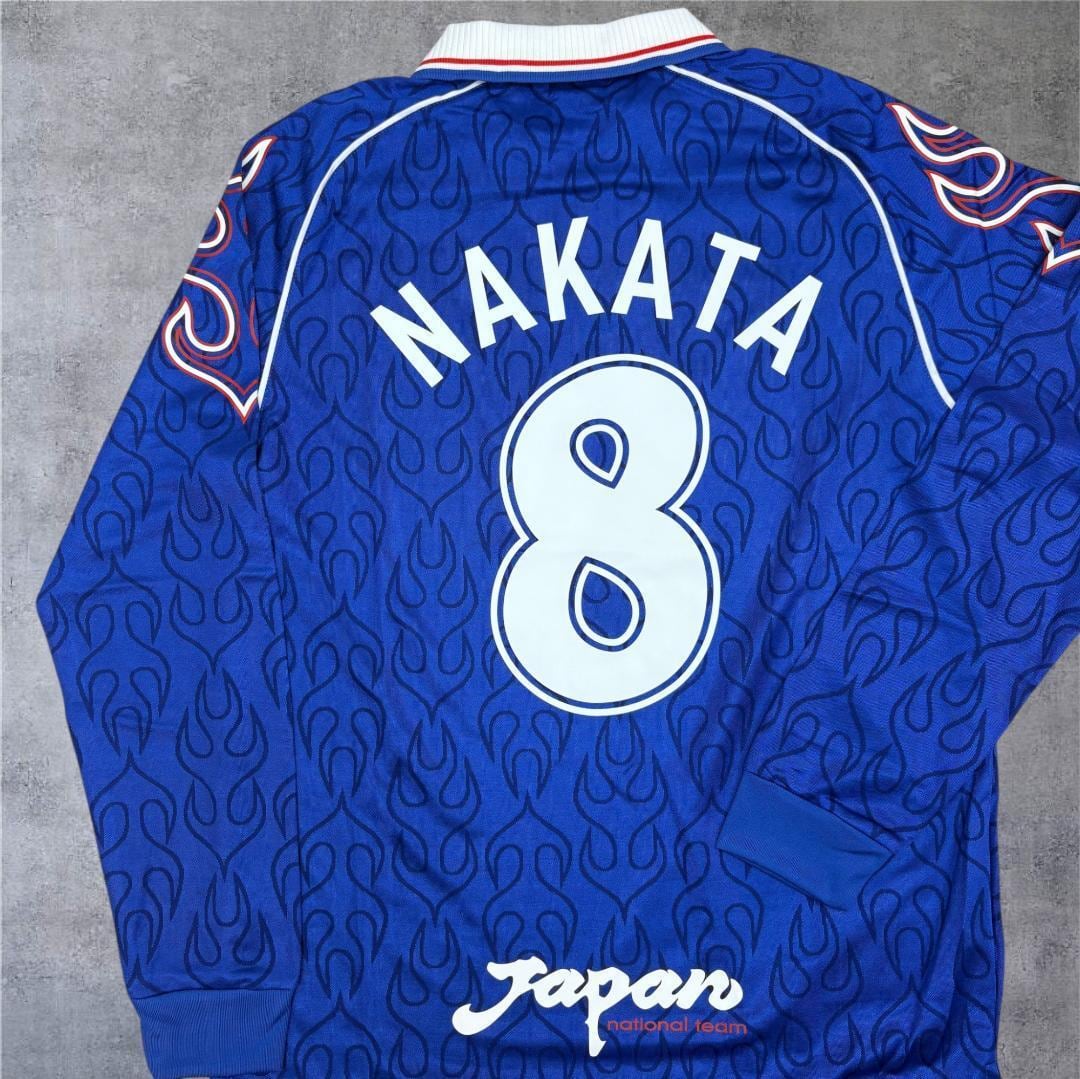 日本代表 中田英寿 98年 W杯 炎 ユニフォーム 背番号8 長袖 ロンT