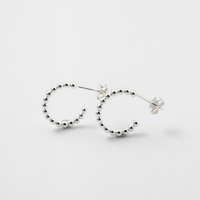 【再入荷】ドット フープ スタッドピアス 1.5cm