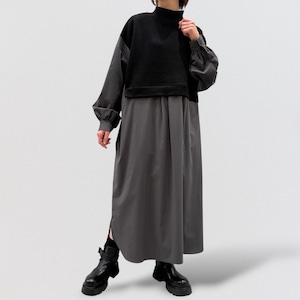KELEN 【JOHOP】PANEL DESIGN KNIT COMBI DRESS