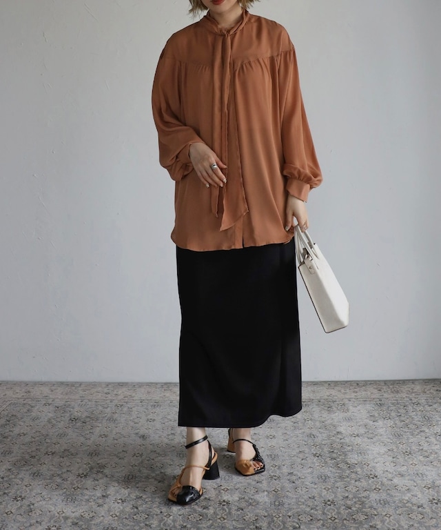 ボウタイジョーゼットブラウス