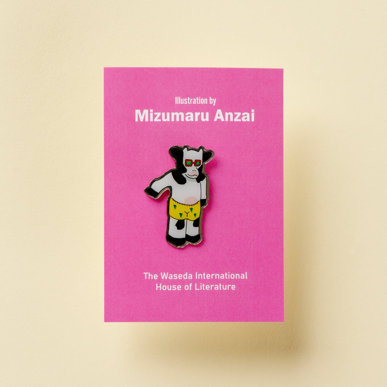 安西水丸 ピンバッジ ウシ | WIHL SHOP 早稲田大学国際文学館（村上