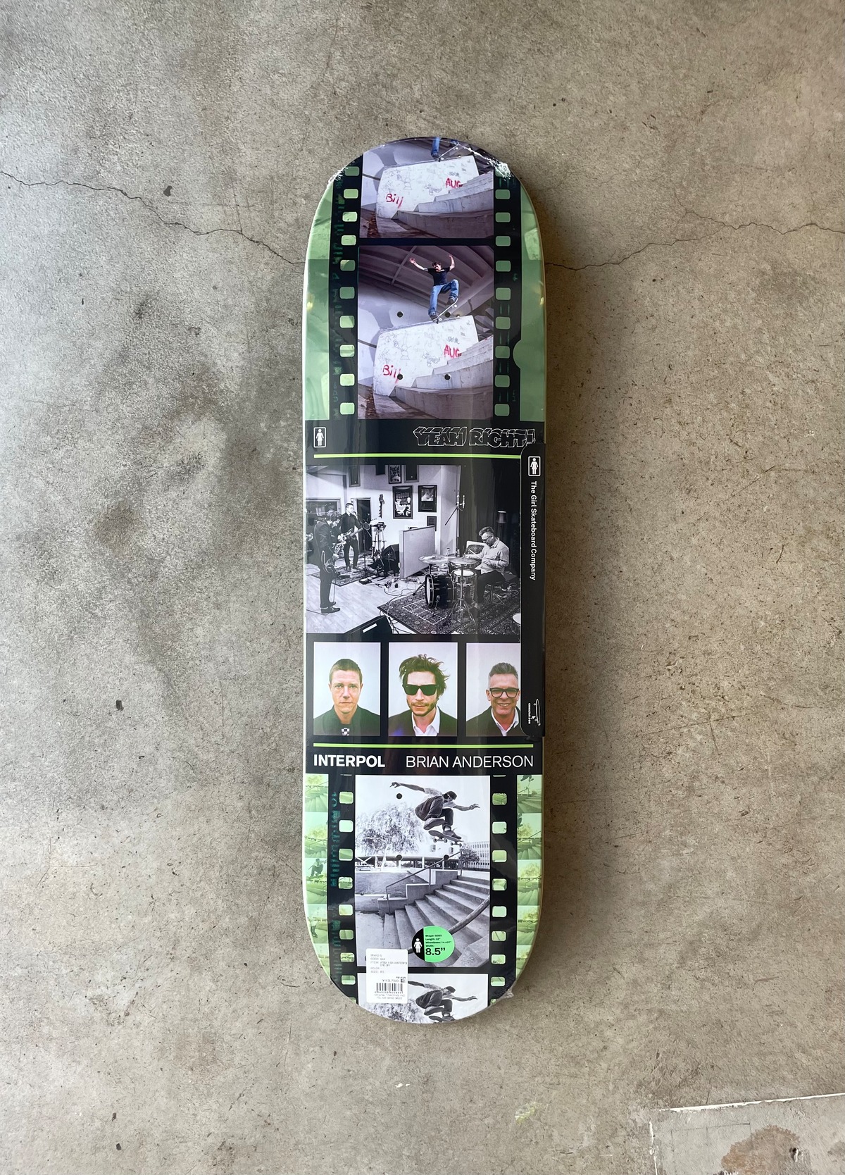 GIRL SKATEBOARDS. "YEAH RIGHT! ATIBA X BRIAN ANDERSON X INTERPOL " (8.5