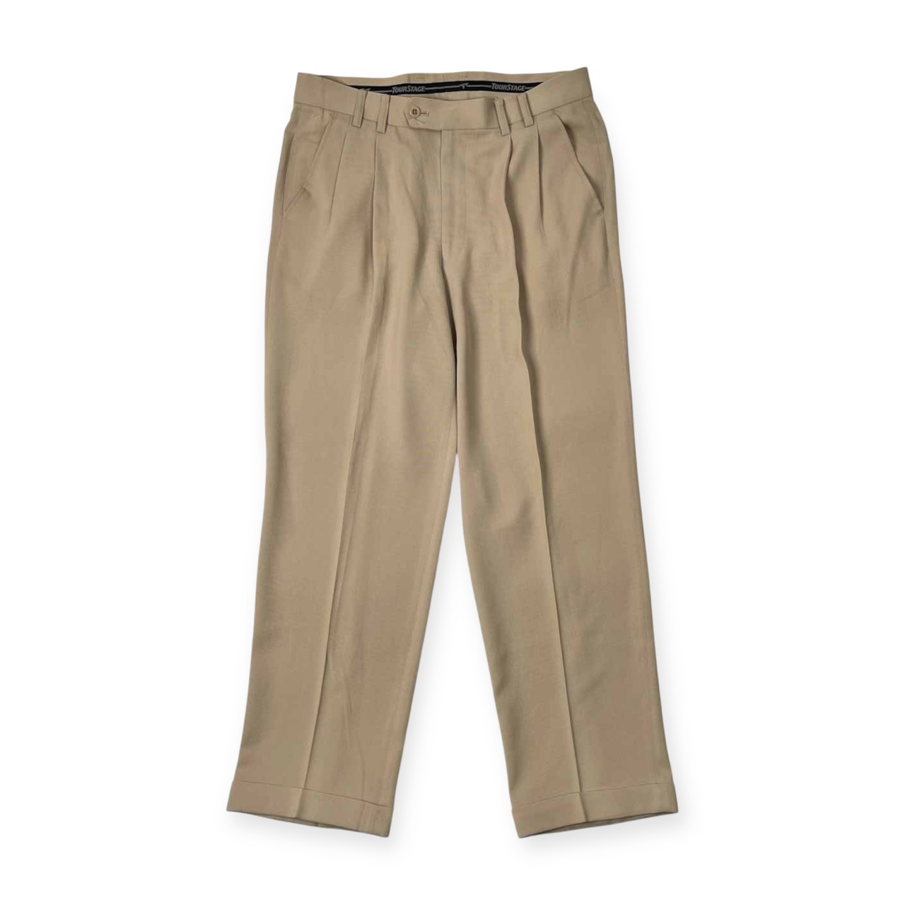 TOURSTAGE ツアーステージ ツータック スラックスパンツ 裾ダブル サイズ 85 /メンズ/ベージュ/ゴルフ/スポーツ