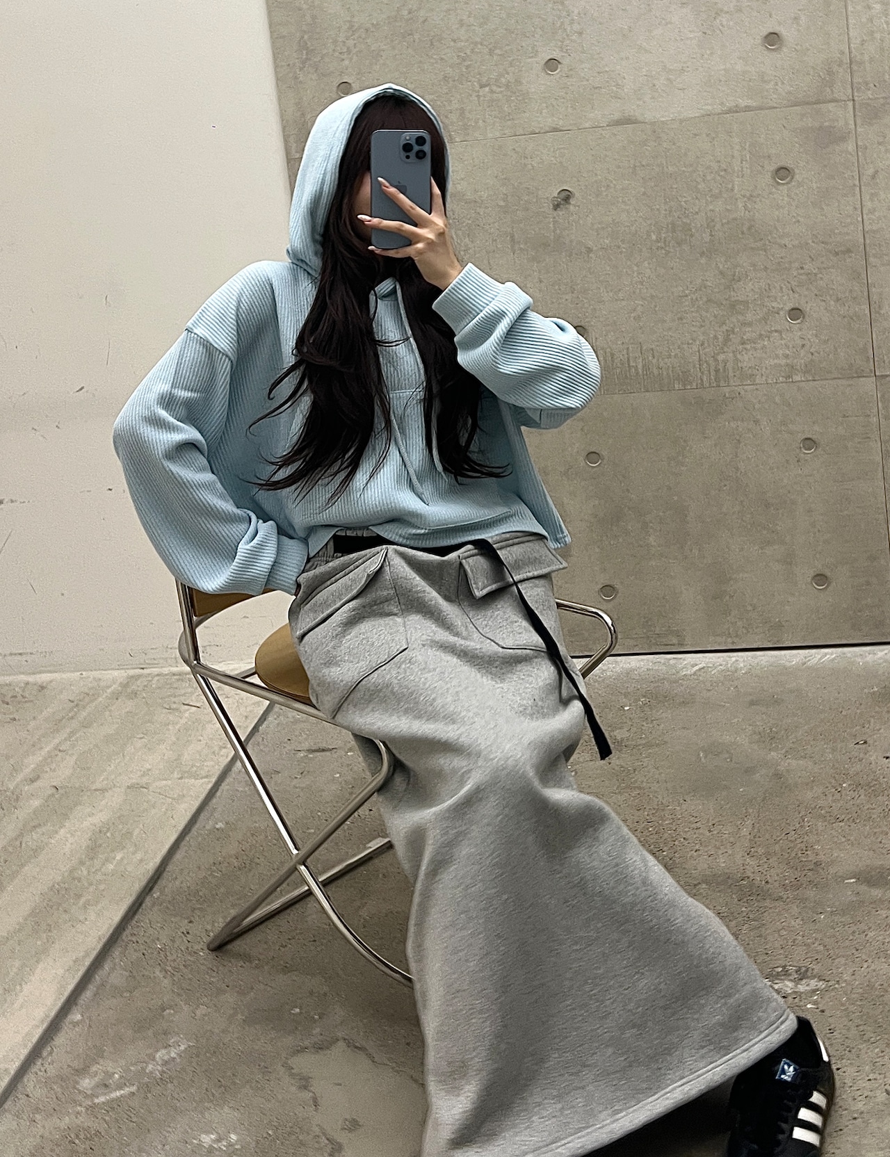 【新作5%OFF・3日間】★裏起毛★Buckle Sweat Skirt_2colors