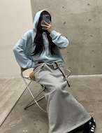 【新作5%OFF・3日間】★裏起毛★Buckle Sweat Skirt_2colors