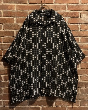 【Caka act3】“STACY ADAMS” Dot Pattern Vintage Loose S/S Open Collar Shirt
