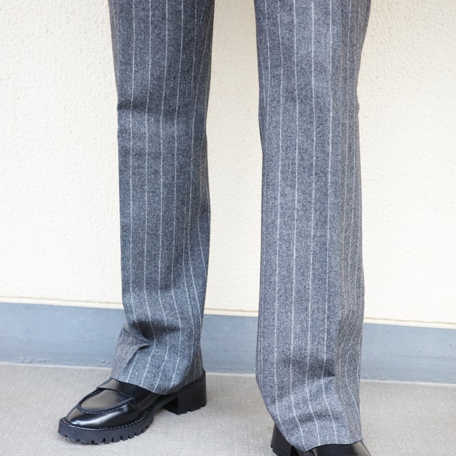 Stripe Gray Straight Pants
