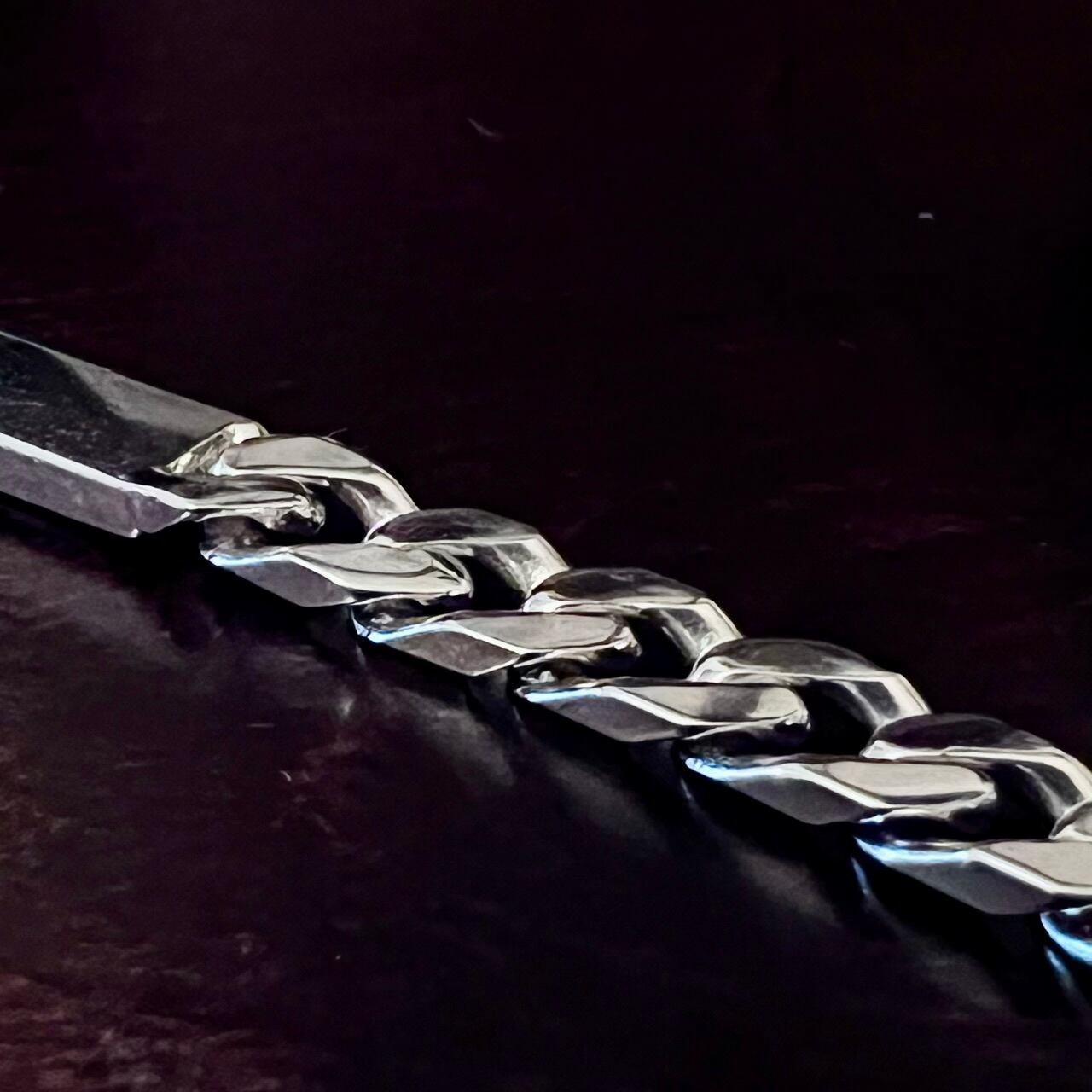 VINTAGE TIFFANY & CO. Plate & Curb Chain Bracelet Sterling Silver