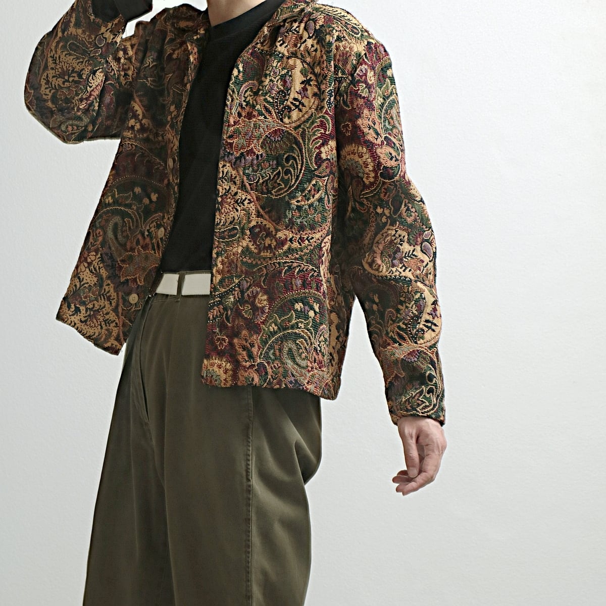 Coldwater Creek ペイズリー&フローラル ゴブラン織り 総柄 ジャケット 古着 レディース