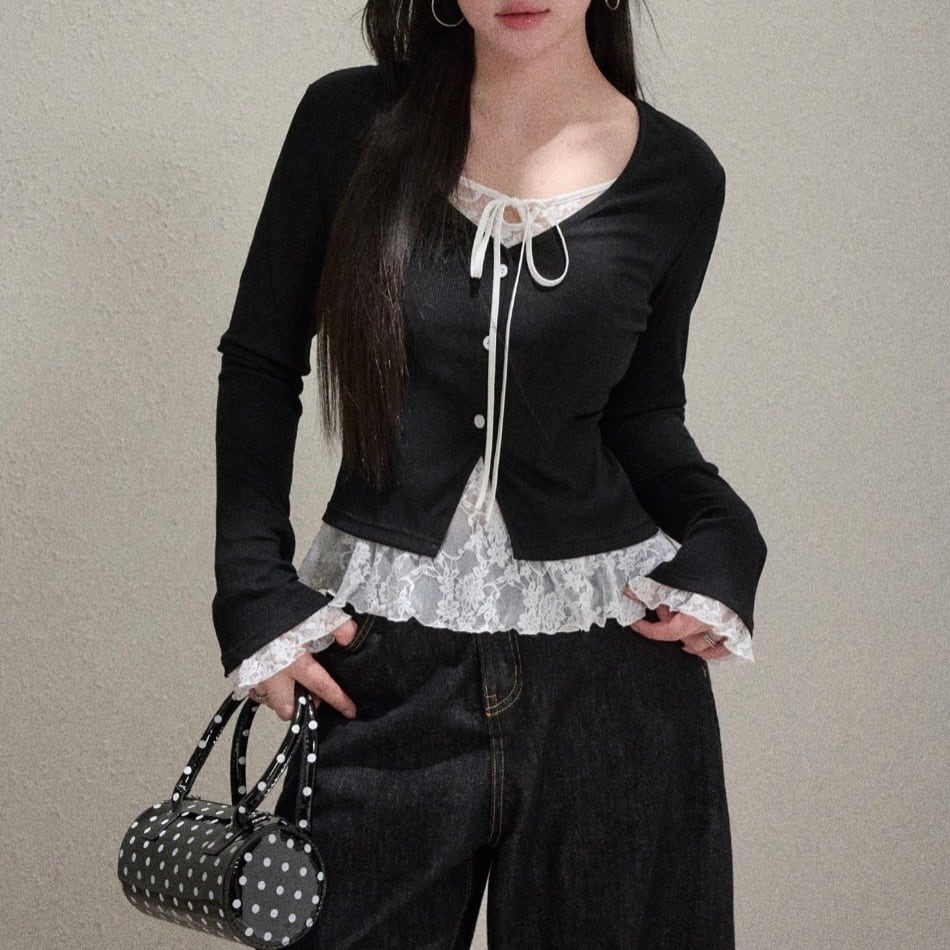 rib ribbon tops / l1012