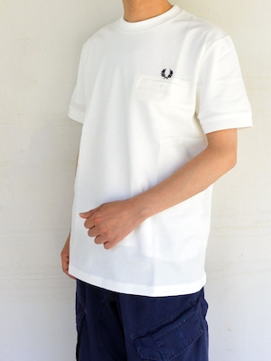 【再入荷無しです】FRED PERRY(フレッドペリー) Pocket Detail Pique T-Shirt WHITE