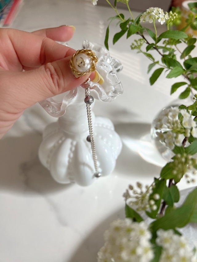 （special　collaboration）パールアシンメトリーピアス