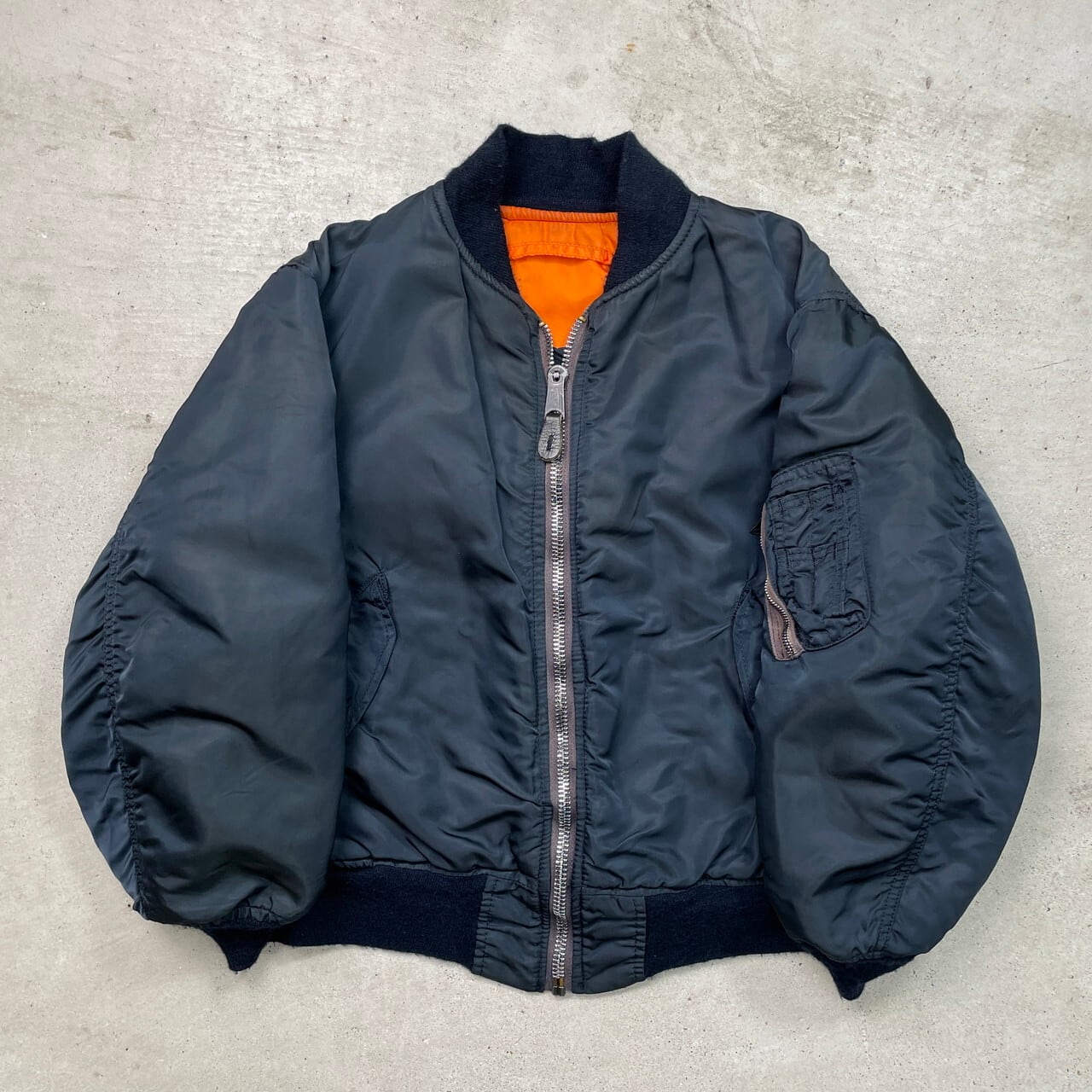 80年代 USA製 ALPHA MA-1 ミリタリー フライトジャケット 民間品