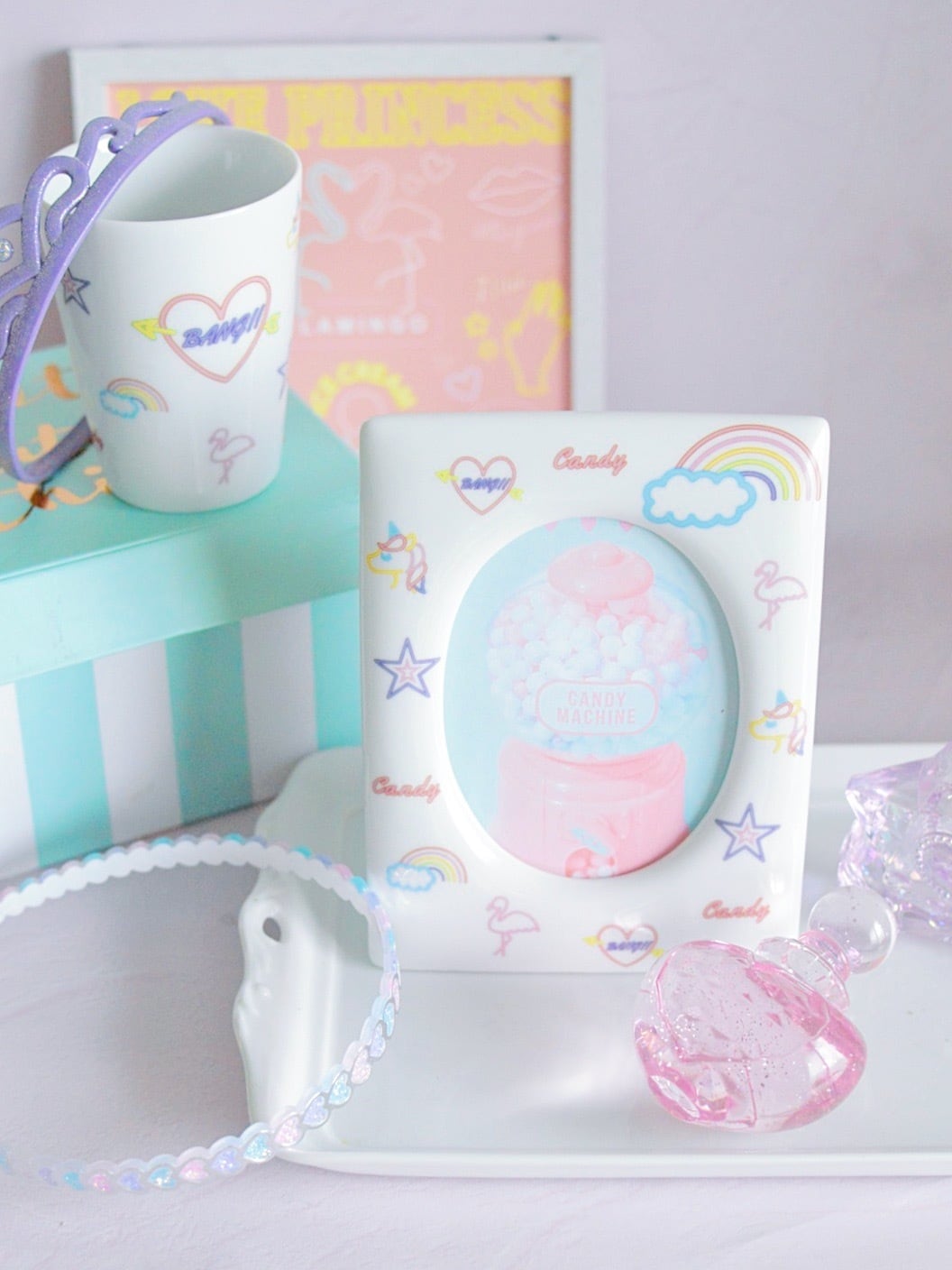 ハンドメイド　オーダー受付ページ　　♡ねことゆめかわ女の子　パネル♡ ゆめかわネオンサイン【LADY RA -RA】 | ポーセラーツ オーブンポーセ