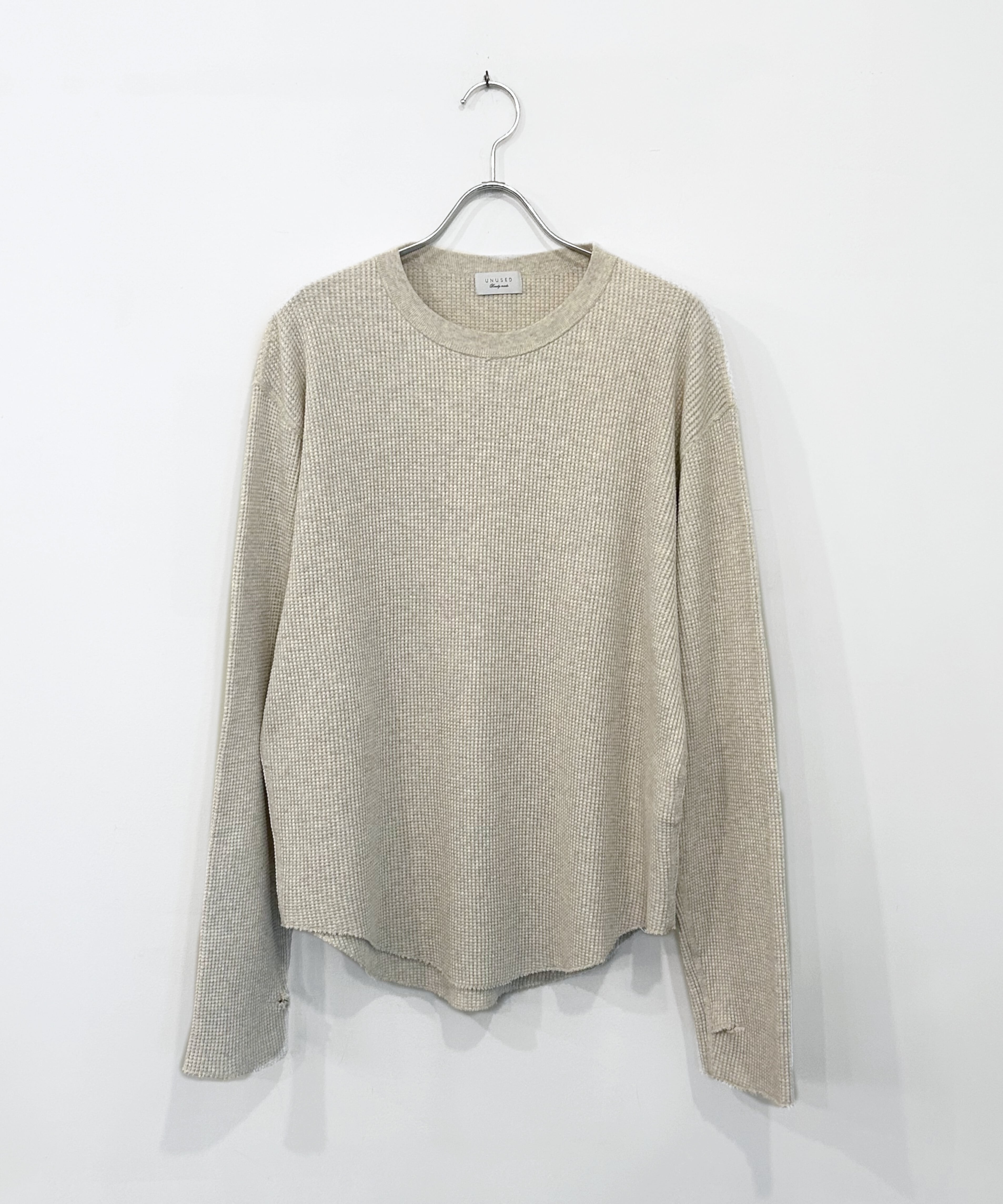 UNUSED / US2523 LONG SLEEVE WAFFLE T-SHIRT (ASH) | AfterSchool