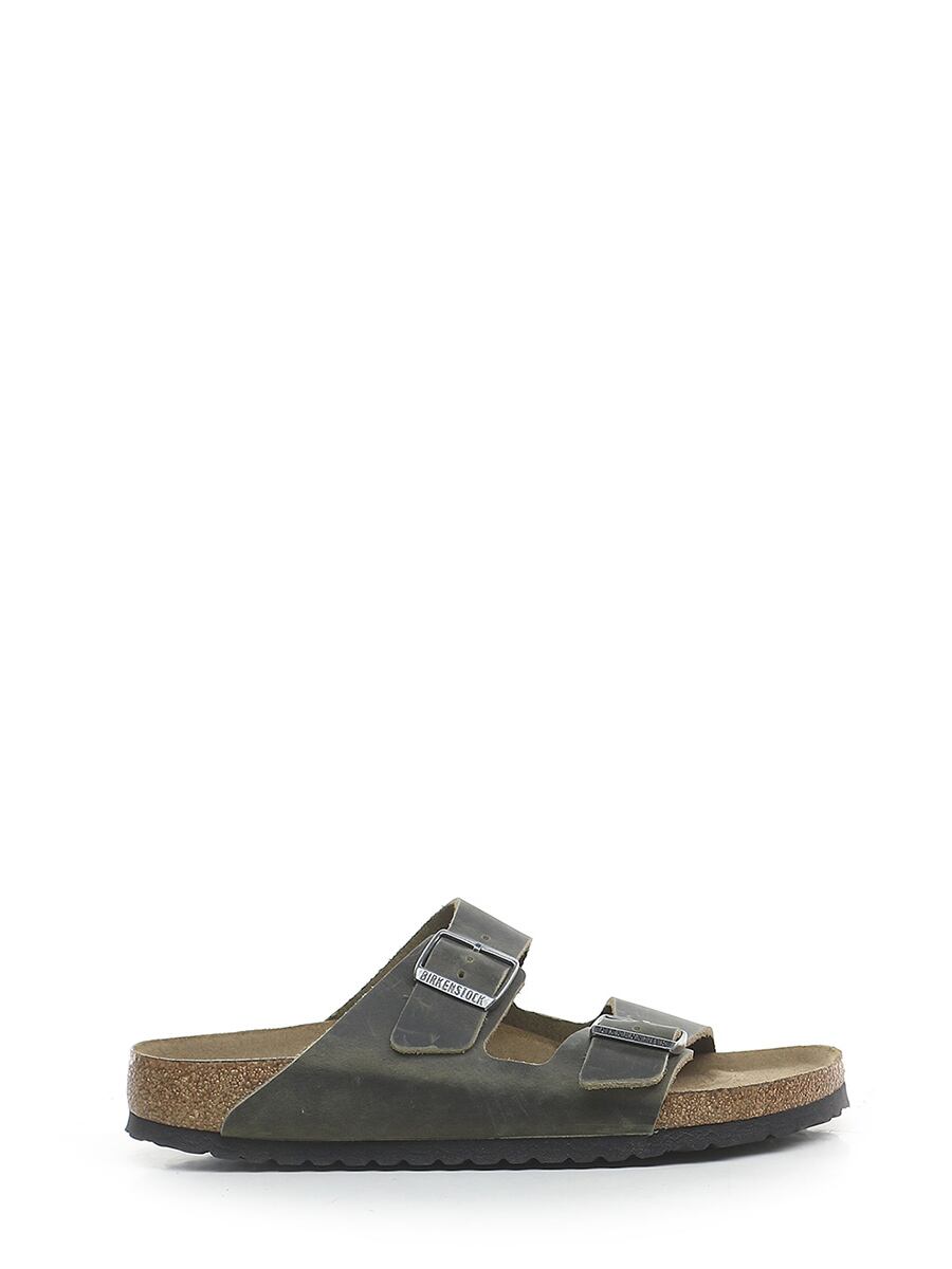 BIRKENSTOCK メンズ サンダル レザー・ラバー カーキ